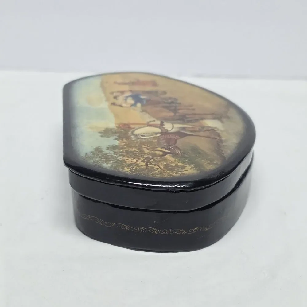 Vintage 90s Fedoskino Russian Lacquer Handpainted Box Summertime In Village
